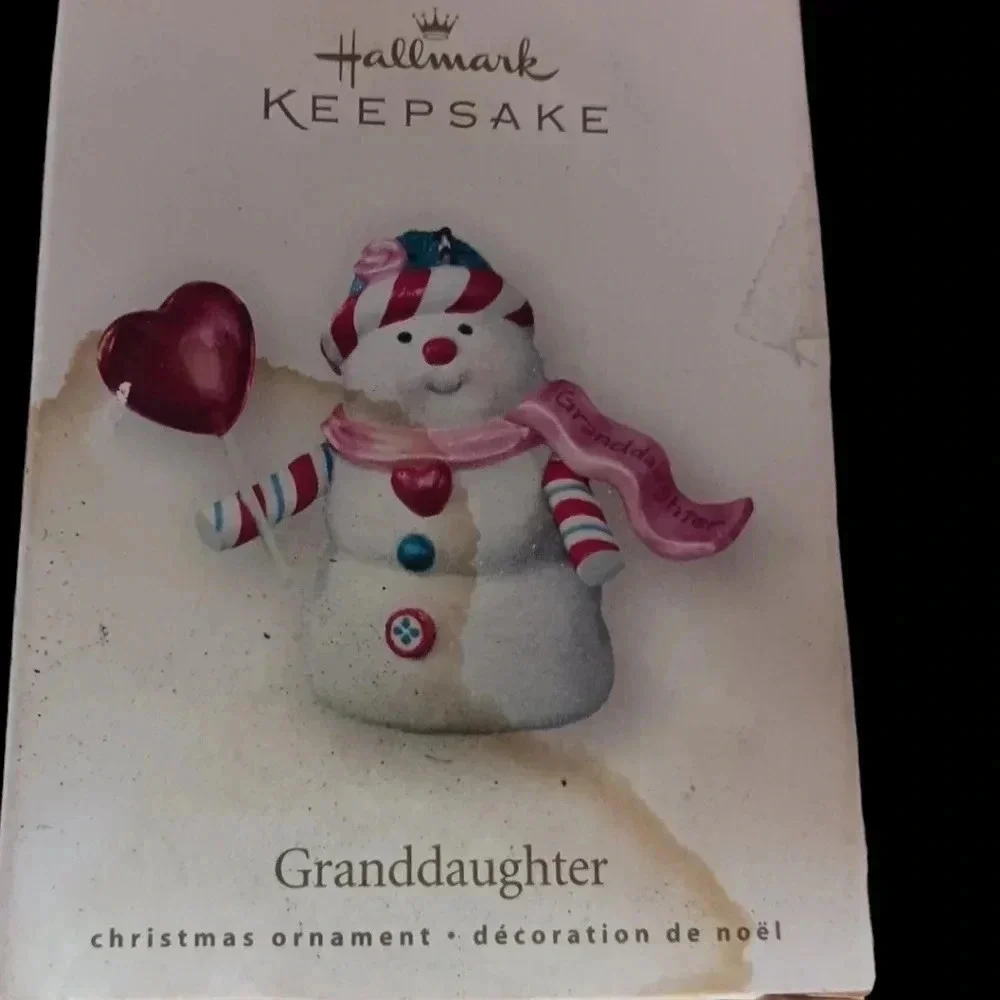 Hallmark granddaughter christmas ornaments snowman & stocking toys